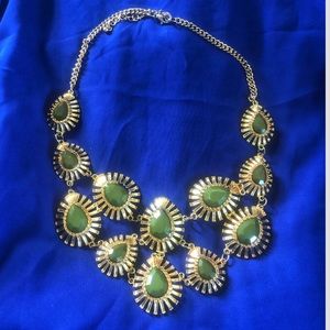 Olive green &Gold necklace